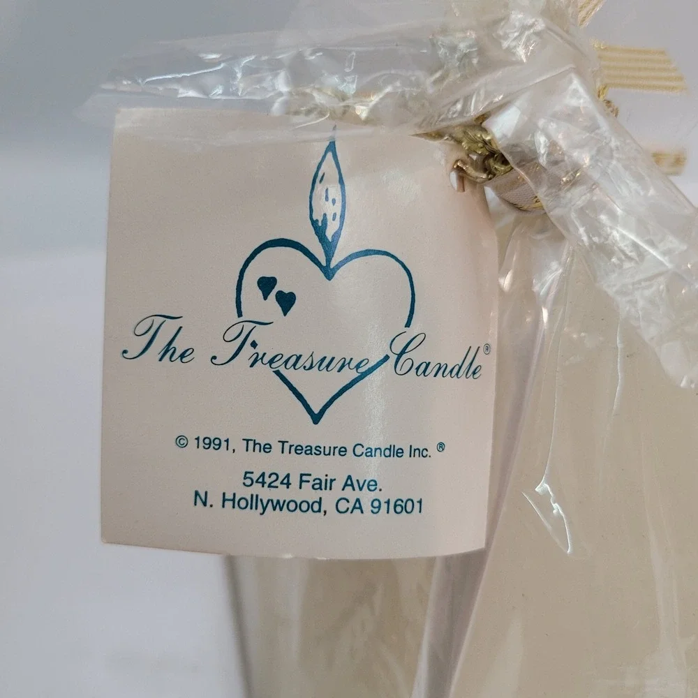 The Treasure Candle Golden Angel Pyramid Candle Vintage 1991 Hidden Treasures